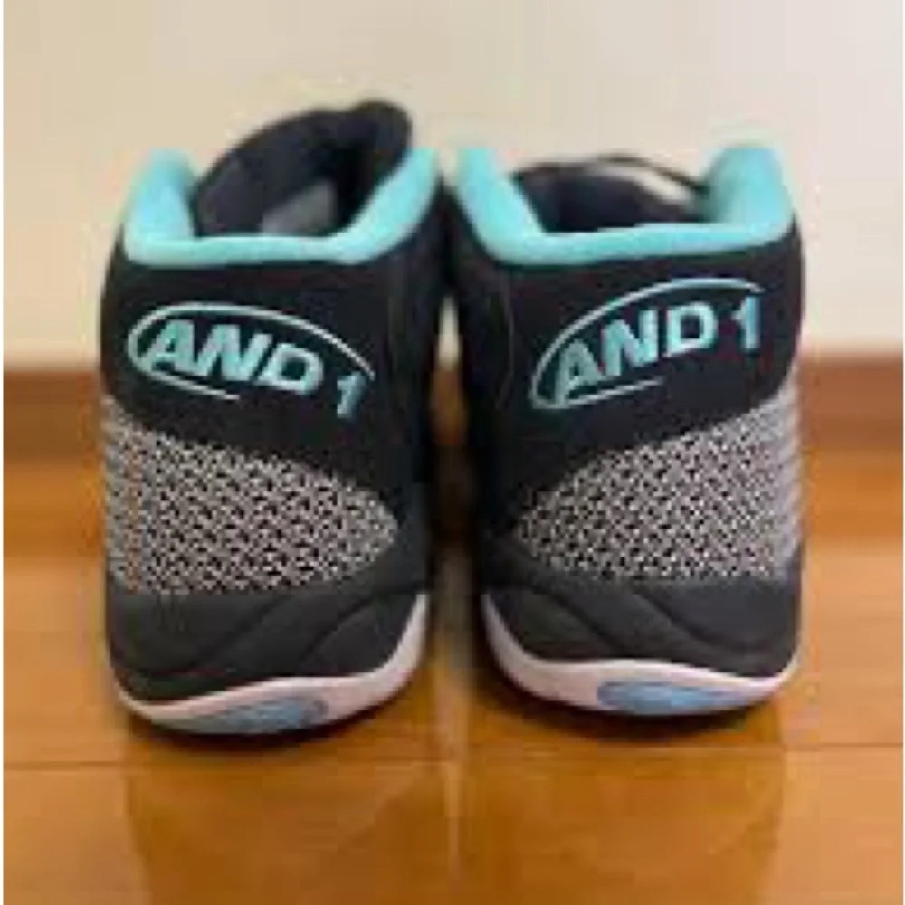 SuperRareAND1 Tai Chi LX Mid Men's Navy Blue with Teal n White Basketball Shoes - Picture 3 of 8